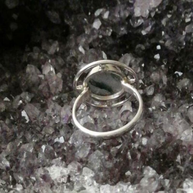 Zilveren 925 ring maat 17,5 met MosAgaat