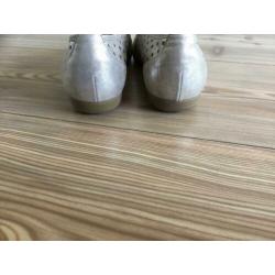 Gabor instappers ballerina loafers zilver maat 4 = 37 nieuw