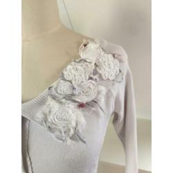 DIDIER PARAKIAN grijs wit vest vestje 36 CHCS