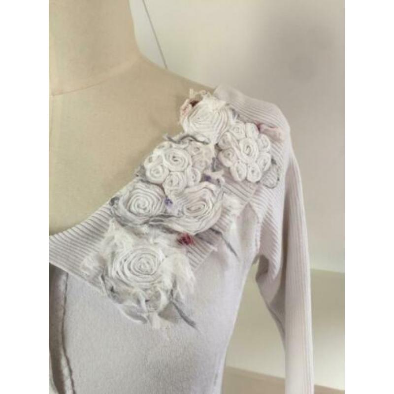 DIDIER PARAKIAN grijs wit vest vestje 36 CHCS