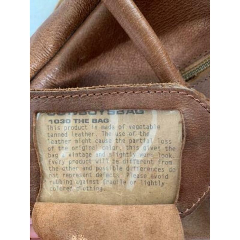 Cowboysbag The Bag cognac leer. 42 x 27 x 15 cm.
