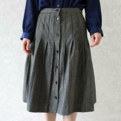Vintage rok zwart wit houndstooth