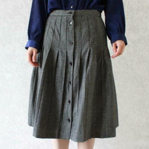 Vintage rok zwart wit houndstooth