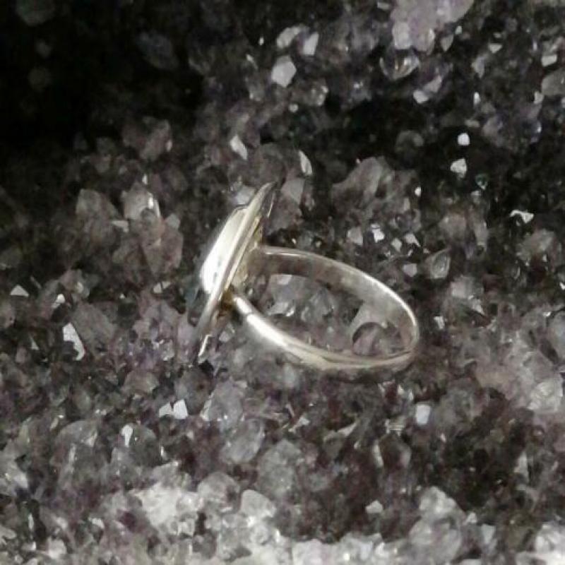 Zilveren 925 ring maat 17,5 met MosAgaat