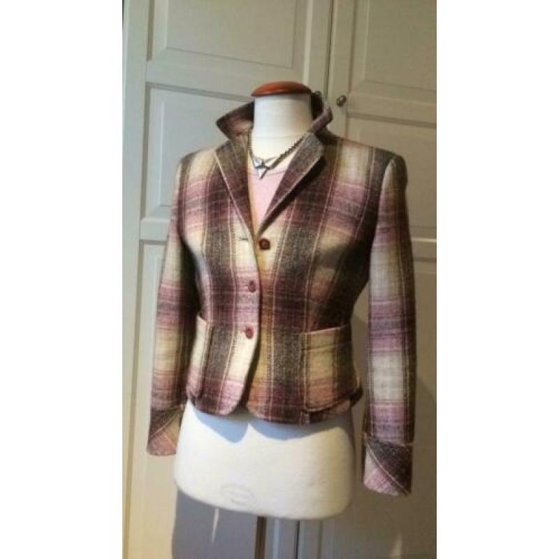Strenesse geruit dames jasje colbert blazer maat 38 100% wol