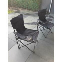 2 vouwstoelen klapstoelen met tas voor vissen of camping