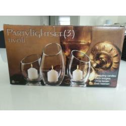 Set kaarsenhouders glas