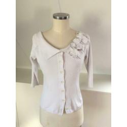 DIDIER PARAKIAN grijs wit vest vestje 36 CHCS