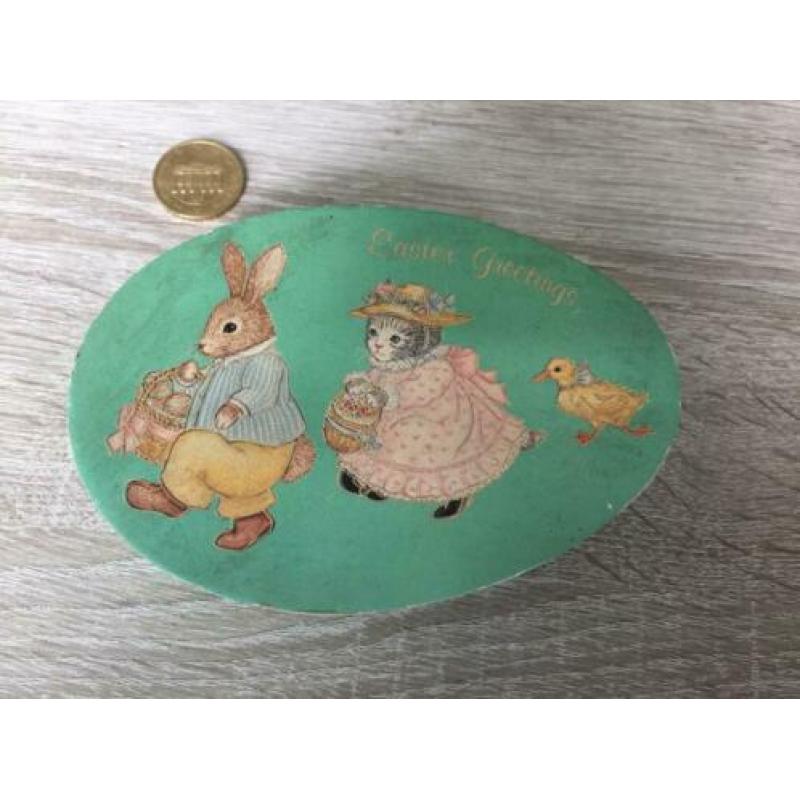 Leuk vintage Paas doosje haas kuiken 1985
