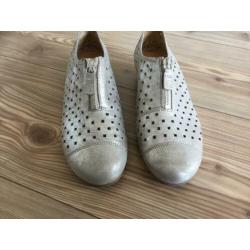 Gabor instappers ballerina loafers zilver maat 4 = 37 nieuw