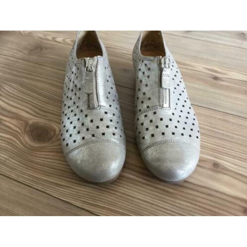 Gabor instappers ballerina loafers zilver maat 4 = 37 nieuw