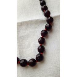 Rode granaat ketting - 50 cm lang