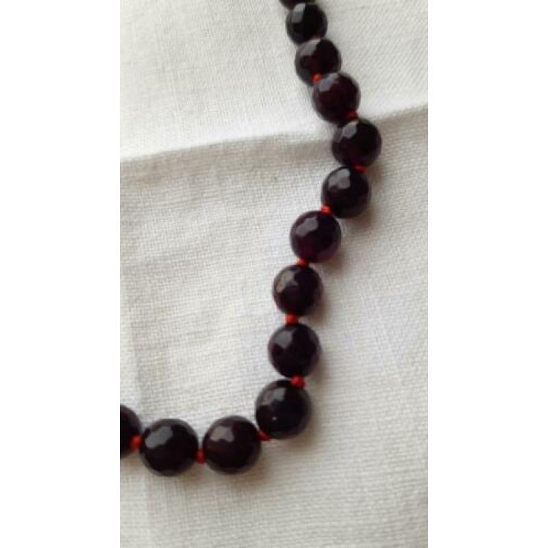 Rode granaat ketting - 50 cm lang