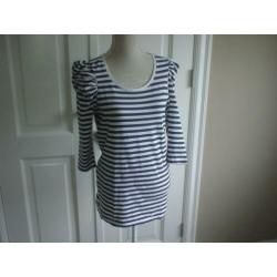 Dames marine bretons streepje shirt top maat L / XL.