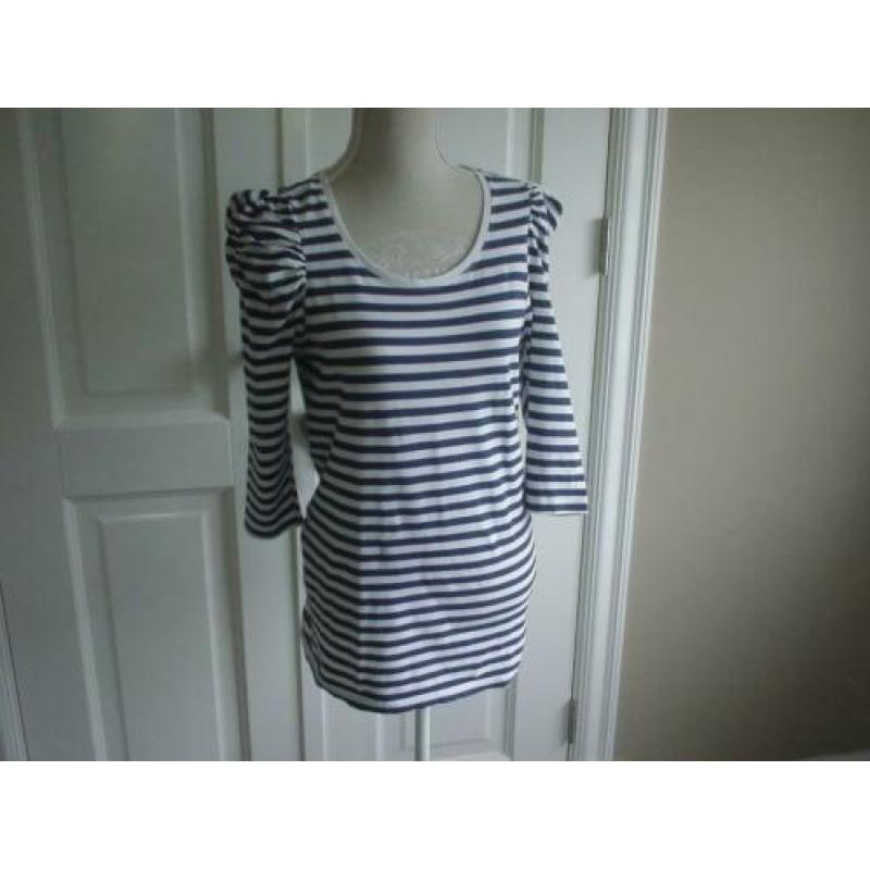 Dames marine bretons streepje shirt top maat L / XL.