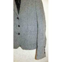 CLAUDIA STRÄTER grijs gemeleerd getailleerd wol blazer mt 38