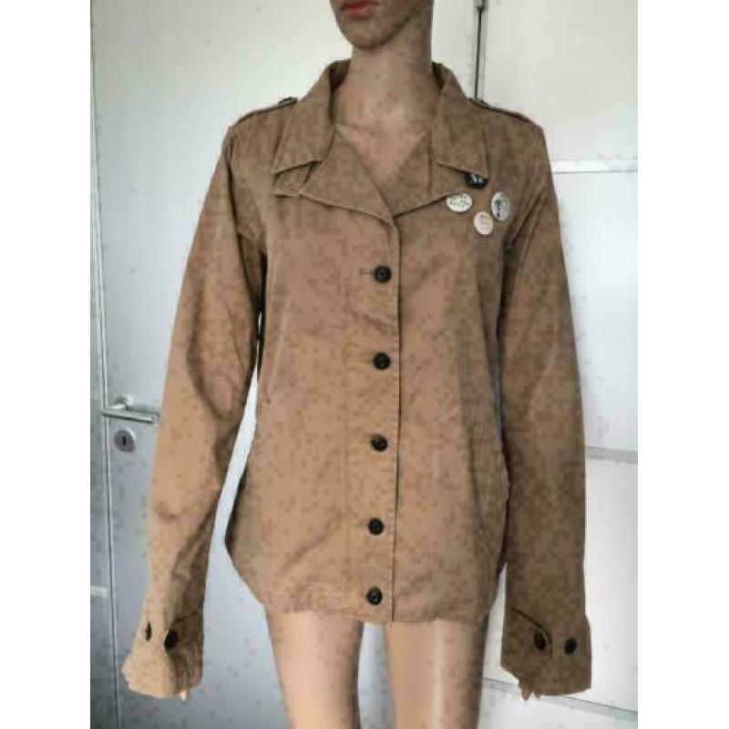 C198 Maison Scotch: beige jasje jas blouse Maat 3=40=M