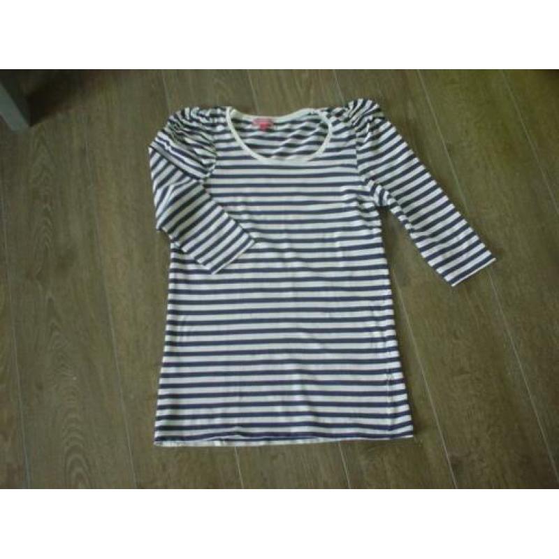 Dames marine bretons streepje shirt top maat L / XL.