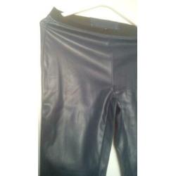 imitatie leren broek blauw Maat M