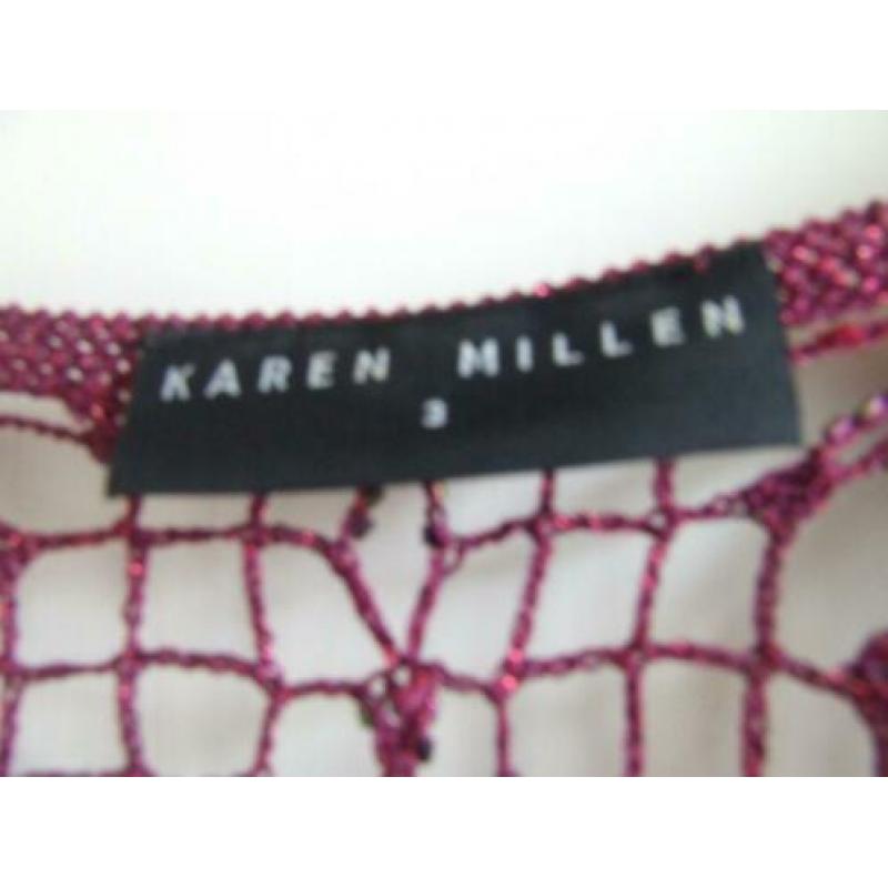 Karen Millen kralen vestje en kralen rok kleur aubergine 38