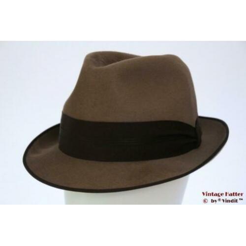 Vintage Gleufhoed Rockel beige haarvilt 58,5