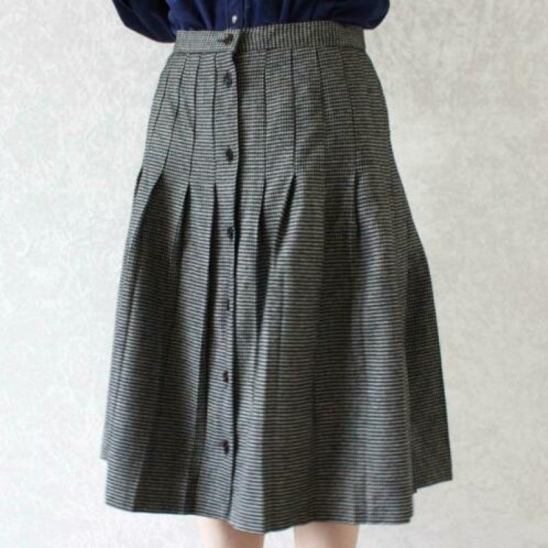 Vintage rok zwart wit houndstooth