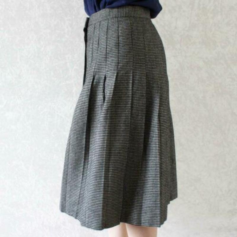 Vintage rok zwart wit houndstooth
