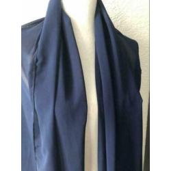 Polyester sjaal - 73x185 cm - donkerblauw