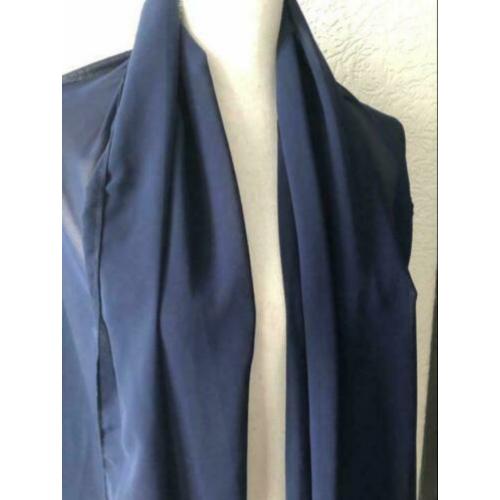 Polyester sjaal - 73x185 cm - donkerblauw