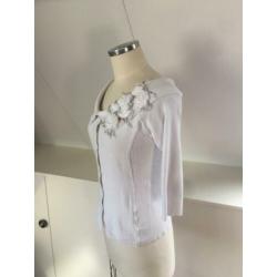 DIDIER PARAKIAN grijs wit vest vestje 36 CHCS