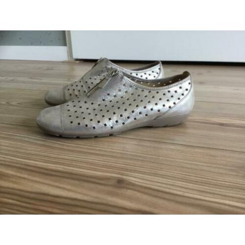 Gabor instappers ballerina loafers zilver maat 4 = 37 nieuw