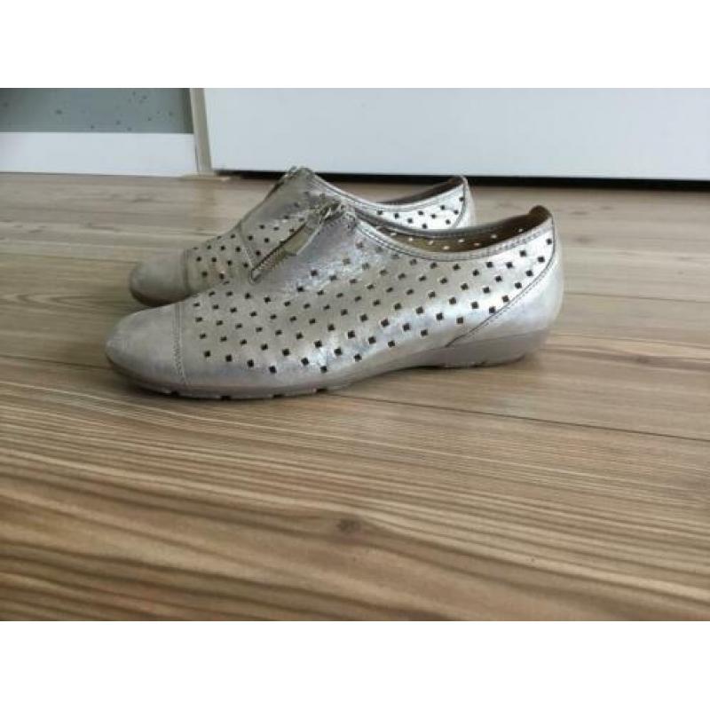 Gabor instappers ballerina loafers zilver maat 4 = 37 nieuw