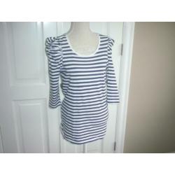 Dames marine bretons streepje shirt top maat L / XL.