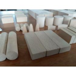 Blank houten blokken set 100-delig in nieuwe katoenen zak