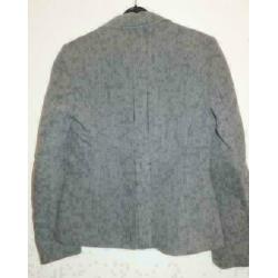 CLAUDIA STRÄTER grijs gemeleerd getailleerd wol blazer mt 38