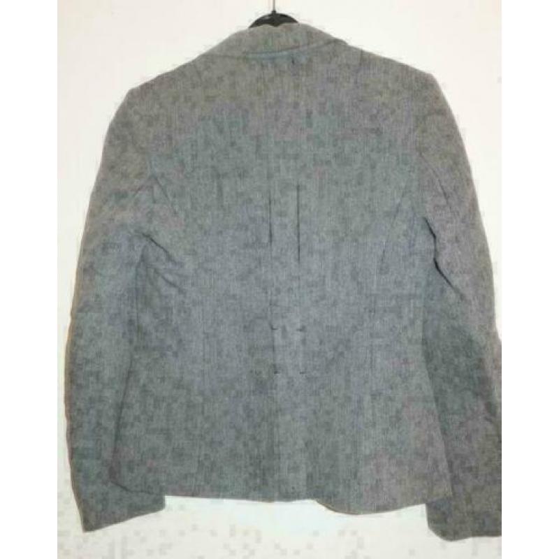 CLAUDIA STRÄTER grijs gemeleerd getailleerd wol blazer mt 38