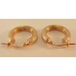 Nieuwe oorbellen Creolen diam. 15 mm. 14 karaat goud