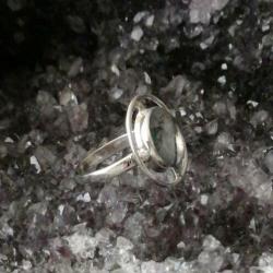 Zilveren 925 ring maat 17,5 met MosAgaat