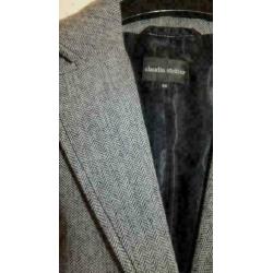 CLAUDIA STRÄTER grijs gemeleerd getailleerd wol blazer mt 38