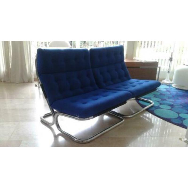 2 vette jaren 70 chroom buis fauteuils vintage retro