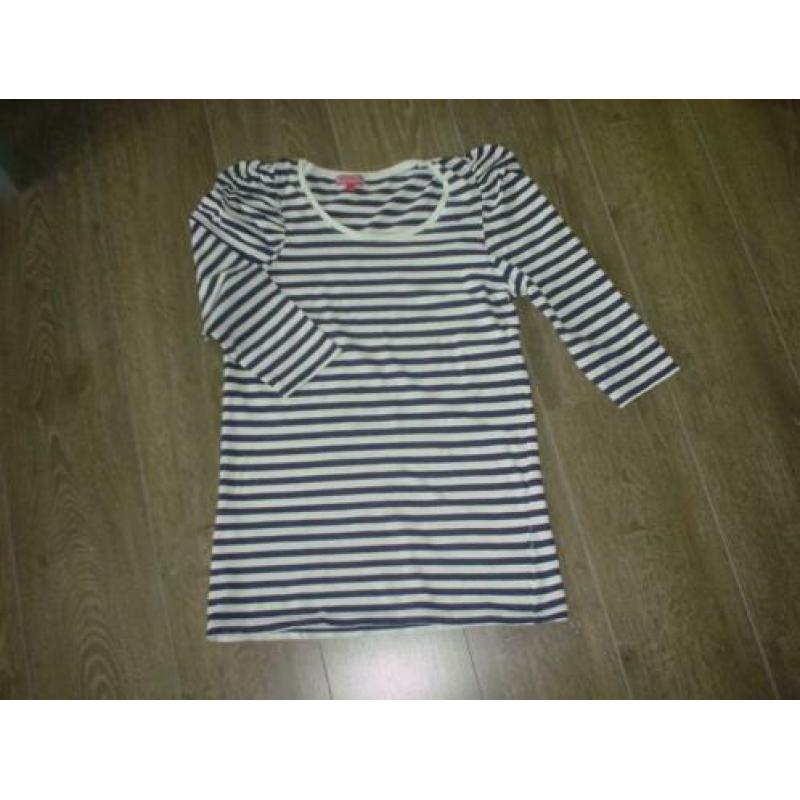 Dames marine bretons streepje shirt top maat L / XL.