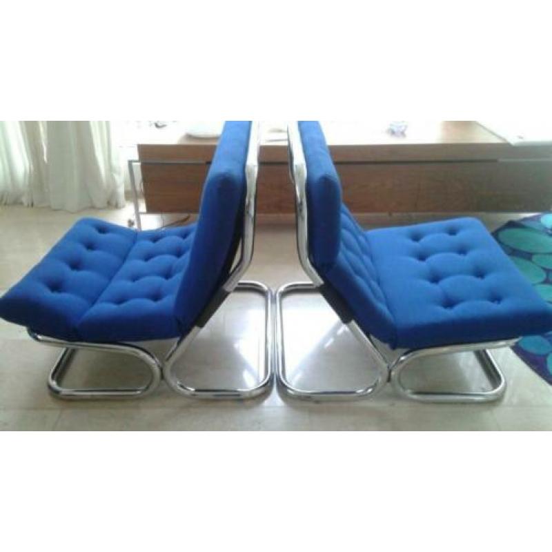 2 vette jaren 70 chroom buis fauteuils vintage retro