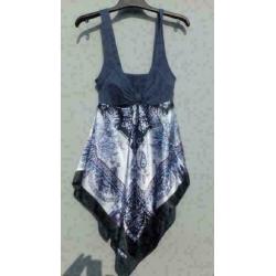 prachtig steenblauw paars tuniek mt S