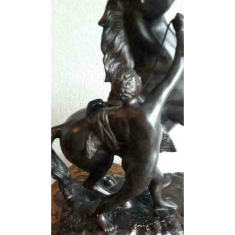 Terra Cotta paard en ruiter fraai beeld