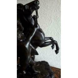 Terra Cotta paard en ruiter fraai beeld