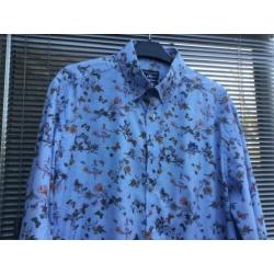 State of Art overhemd blauw gewerkt nieuw