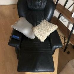 CUMULUS relax - fauteuil zwart leer.