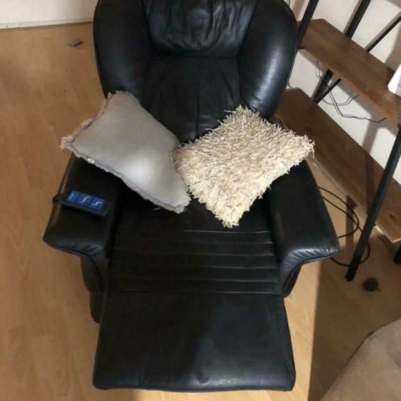 CUMULUS relax - fauteuil zwart leer.