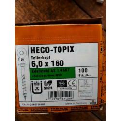 Heco spaanplaatschroef edelstal RVS 6,0 x 160mm NIEUW