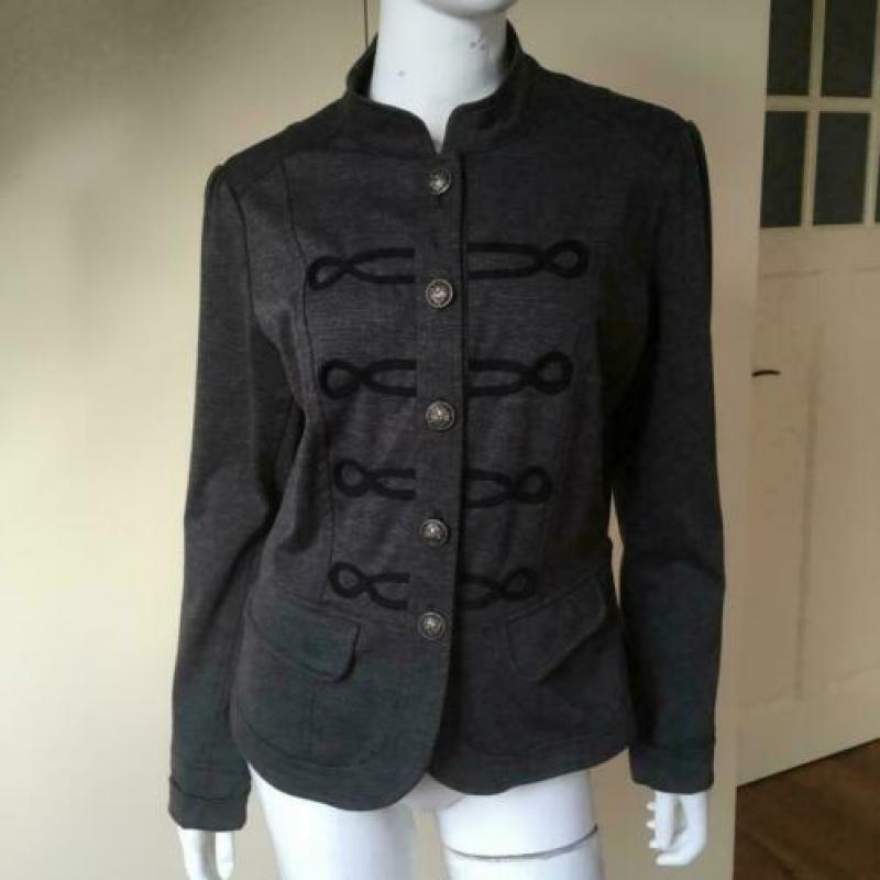 4040 Tricot grijs jasje blazer MS MODE: Mt=40 Nieuwstaat"